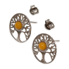 Boucles Ambre miel Arbre de vie Argent 925