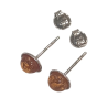 Boucles Ambre Cognac Demi-Boules Argent 925