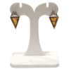 Boucles Ambre Cognac Triangles Argent 925