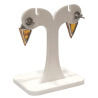 Boucles Ambre Cognac Triangles Argent 925