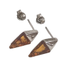 Boucles Ambre Cognac Triangles Argent 925