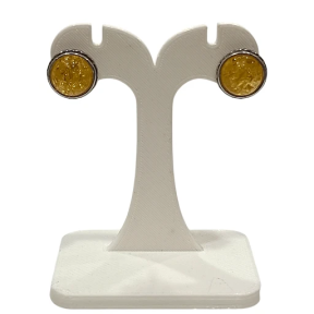 Boucles Ambre Demi-Boules Argent 925