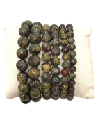 Bracelet Jaspe Sanguin Pierres Rondes
