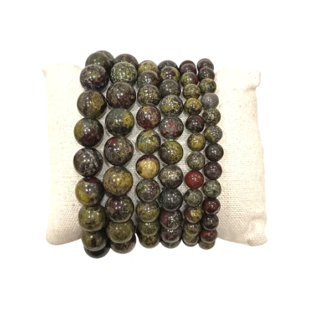 Bracelet Jaspe Sanguin Pierres Rondes
