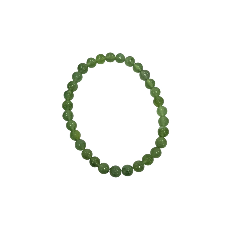 Bracelet Jade Néphrite Pierres Rondes 6mm