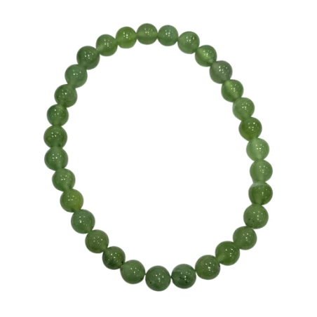 Bracelet Jade Néphrite Pierres Rondes 6mm