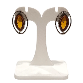 Boucles Ambre Ovales Argent 925