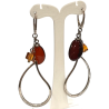 Boucles Ambre Cognac Dark et Light  Argent 925