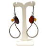 Boucles Ambre Cognac Dark et Light  Argent 925