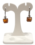 Boucles Ambre carrées Argent 925