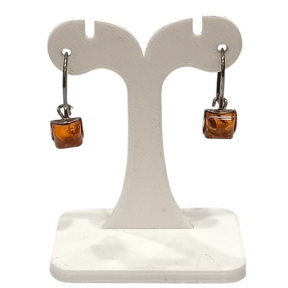 Boucles Ambre carrées Argent 925