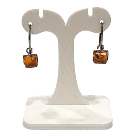 Boucles Ambre carrées Argent 925