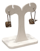 Boucles Ambre carrées Argent 925