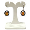 Boucles Ambre Serties et Marcassite Argent 925
