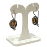 Boucles Ambre Serties et Marcassite Argent 925