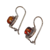 Boucles Ambre Serties et Marcassite Argent 925