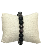 Bracelet Hématite et Onyx Mat Pierres Rondes 10mm