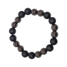 Bracelet Hématite et Onyx Mat Pierres Rondes 10mm