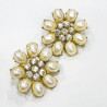 Boucles Perles de Majorque et Swarovski Fleurs à Clip