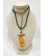 Pendentif Ambre Ange sur Cordon 42 cm + 5 cm