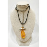 Pendentif Ambre Ange sur Cordon 42 cm + 5 cm
