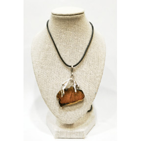 Pendentif Ambre Panthère 3X3 cm Argent 925 sur Cordon Réglable