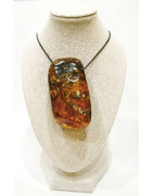 Pendentif Ambre Baltique Brute Polie 5X3.5 cm sur Cordon Réglable