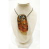 Pendentif Ambre Baltique Brute Polie 5X3.5 cm sur Cordon Réglable