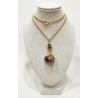 Pendentif Ambre Brut avec Chaîne Plaquée Or 42 cm