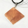 Pendentif Quartz Hématoïde Pyramide 3 cm sur Cordon Simili Noir 42 + 5 cm