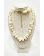 Collier Pierre de Lune Baroque avec fermoir 46 + 4 cm