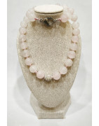 Collier Quartz Rose Pierres Rondes 10mm avec fermoir 46 cm
