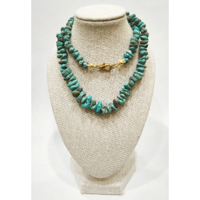 Collier Turquoise Baroque avec Fermoir Doré 40 cm