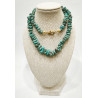 Collier Turquoise Baroque avec Fermoir Doré 40 cm