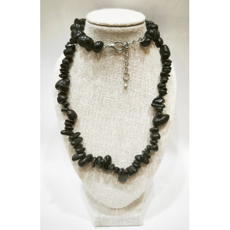 Collier Tourmaline Noire Baroque avec Fermoir 44 + 4 cm
