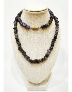 Collier Sugilite Baroque avec Fermoir Doré à vis 44 cm