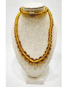 Collier Perles de Verre Jaune Rondes 5, 6, 8, 10mm Fermoir Doré à Vis 46 cm