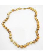 Collier Jaspe Léopard Pierres Rondes 8mm 44 cm