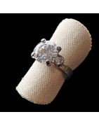 Bague Zirconium Métal rhodié