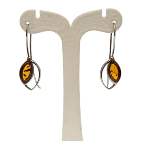 Boucles Ambre feuilles Argent 925