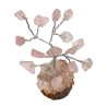 Arbre du Bonheur Quartz Rose sur Support Bois 7,5cm