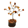 Arbre du Bonheur Agate de Feu sur Support Bois 7,5cm
