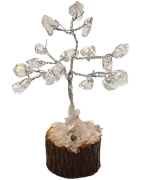 Arbre du Bonheur Cristal de Roche sur Support Bois 7cm