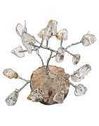 Arbre du Bonheur Cristal de Roche sur Support Bois 7cm