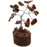 Arbre du Bonheur Jaspe Rouge sur Support Bois 6cm