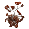 Arbre du Bonheur Jaspe Rouge sur Support Bois 6cm