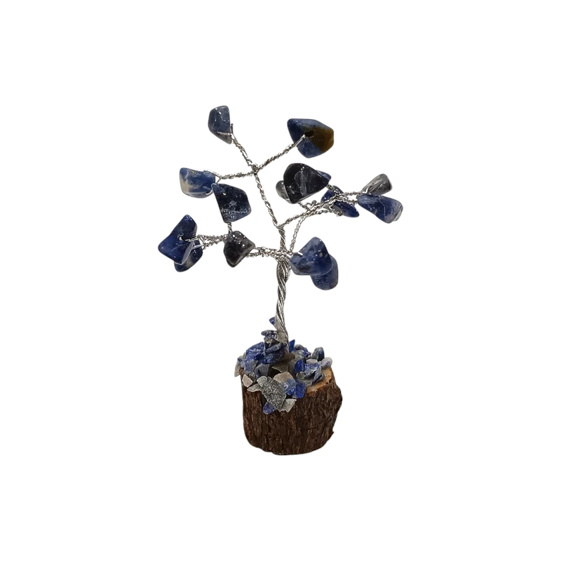 Arbre de Bonheur Sodalite sur Support Bois 7cm