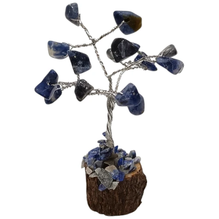 Arbre de Bonheur Sodalite sur Support Bois 7cm