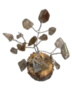 Arbre de Bonheur Labradorite sur Support Bois 7cm