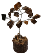 Arbre de Bonheur Œil de Tigre sur Support Bois 6cm